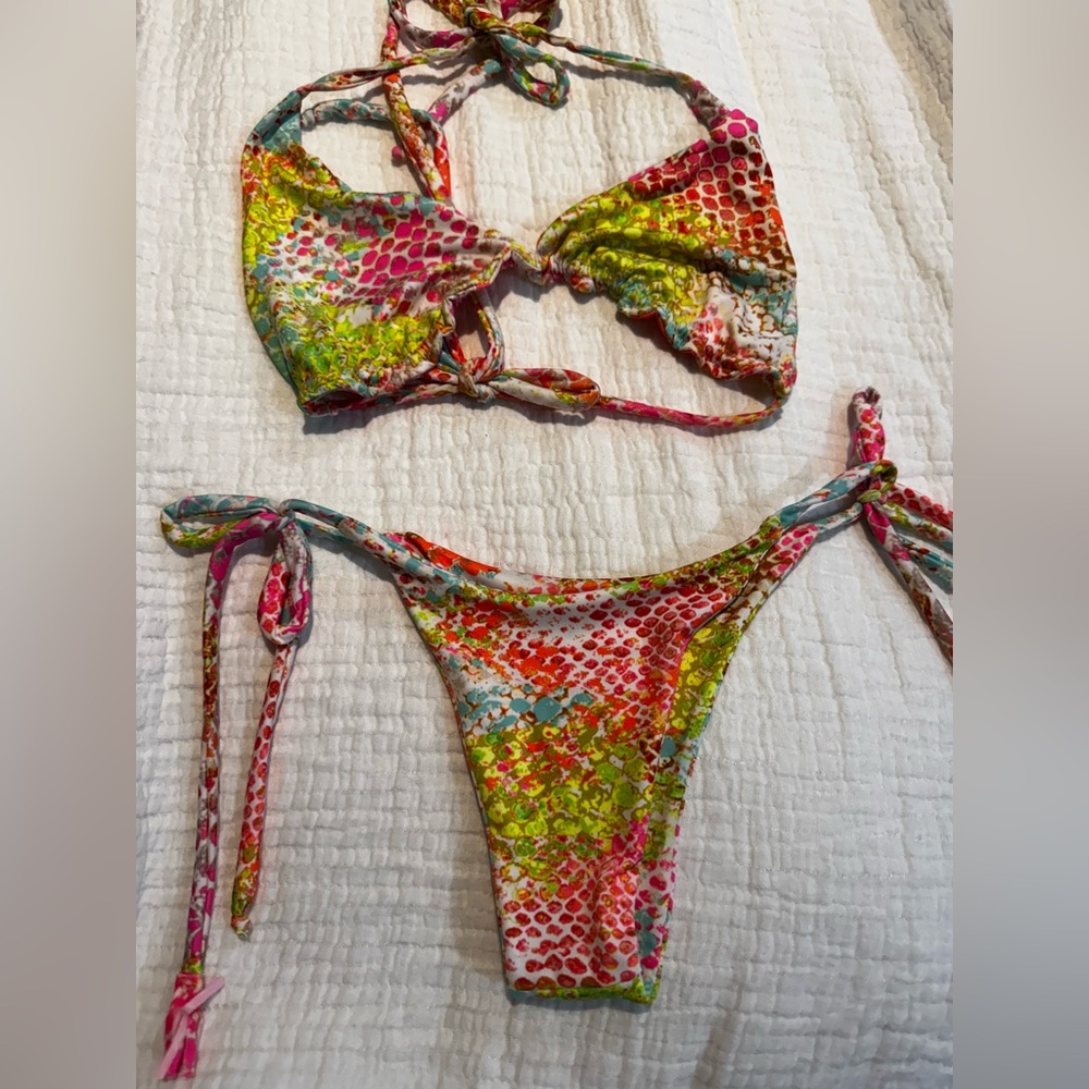 Colorful Snake Skin Bikini Set